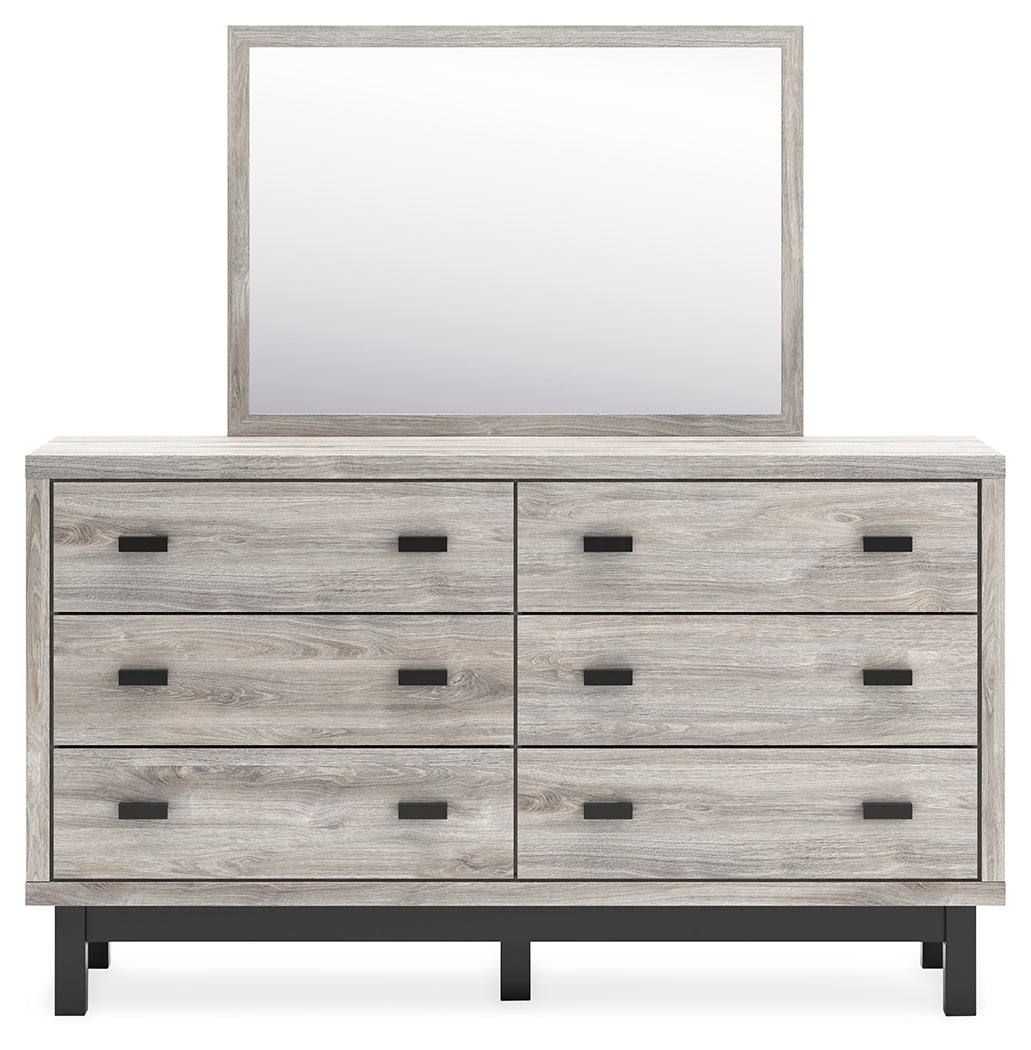Vessalli 6-Piece King Panel Headboard with Mirrored Dresser, Chest and 2 Nightstands (King Panel Headboard, Dresser, Bedroom Mirror, Chest of Drawers, Nightstand, Nightstand)