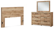 Hyanna 3-Piece Queen Panel Headboard with Mirrored Dresser (Queen Panel Headboard, Dresser, Bedroom Mirror)