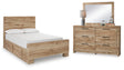 Hyanna Full Panel Bed with 2 Side Storage, Dresser and Mirror (Bed Size: Full)