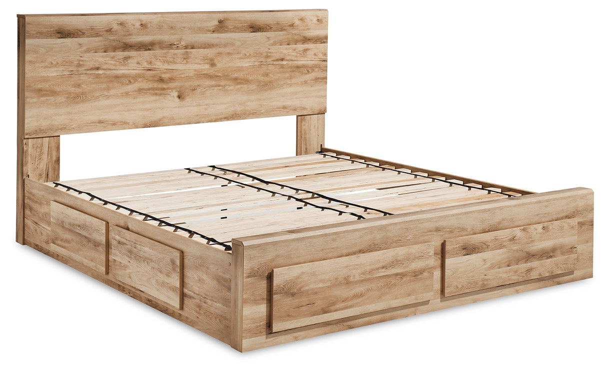 Hyanna Queen Panel Storage Bed with 2 Side Storage, Dresser and Mirror (Bed Size: Queen)