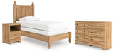 Aleaport 4-Piece Twin Panel Bed with Dresser and Nightstand (Twin Panel Footboard with Rails, Twin Panel Headboard, Dresser, Nightstand)
