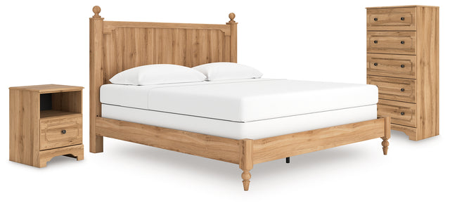 Aleaport 4-Piece King Panel Bed with Chest and Nightstand (King Panel Footboard with Rails, King Panel Headboard, Chest of Drawers, Nightstand)