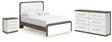 Kendanport Queen Upholstered Bed, Dresser and Nightstand (Bed Size: Queen)