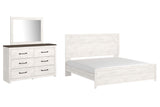 Gerridan King Panel Bed, Dresser and Mirror (Bed Size: King)