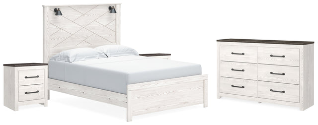 Gerridan 6-Piece Queen Panel Bed with Dresser and 2 Nightstands (Queen Panel Footboard, Queen Panel Headboard, Queen Rails, Dresser, Nightstand, Nightstand)