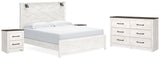 Gerridan 6-Piece King Panel Bed with Dresser and 2 Nightstands (King Panel Footboard, King Panel Headboard, King Rails, Dresser, Nightstand, Nightstand)