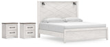 Gerridan 5-Piece King Panel Bed with 2 Nightstands (King Panel Footboard, King Panel Headboard, King Rails, Nightstand, Nightstand)