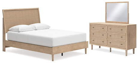 Cielden Panel Bed, Dresser and Mirror (Bed Size: Queen)