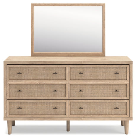 Cielden 5-Piece Full Upholstered Panel Bed with Mirrored Dresser, Chest and Nightstand (Full Panel Headboard, Chest of Drawers, Nightstand, Dresser, Bedroom Mirror)