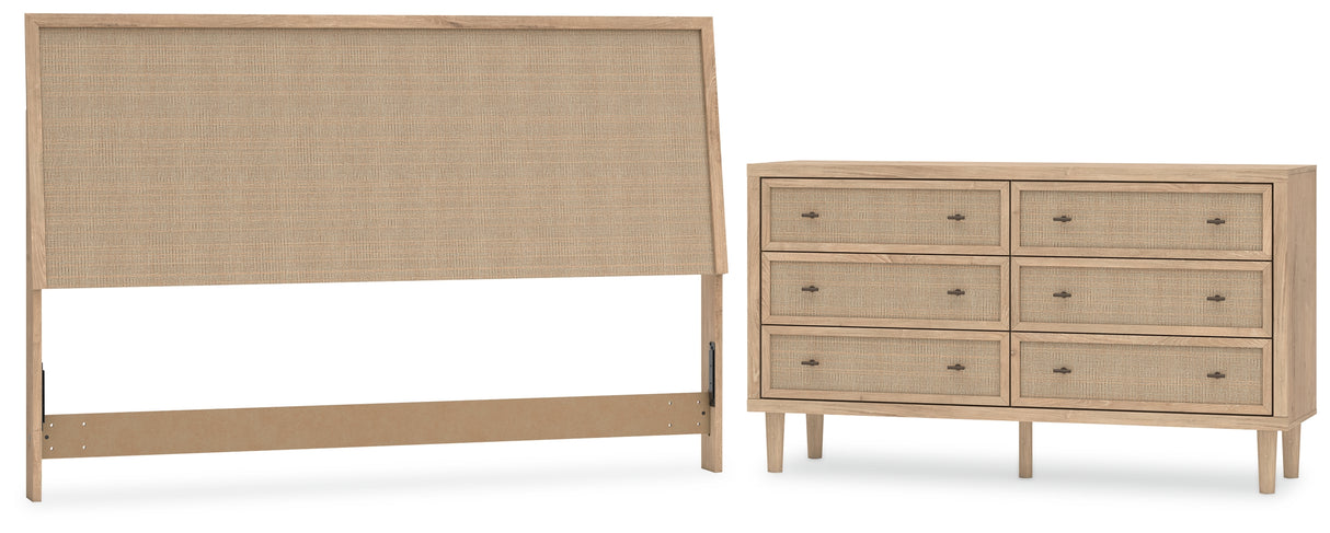 Cielden 2-Piece King Panel Headboard with Dresser (King Panel Headboard, Dresser)