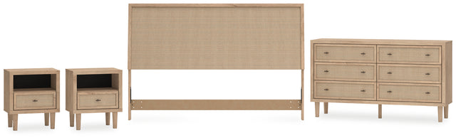 Cielden 4-Piece King Panel Headboard with Dresser and 2 Nightstands (King Panel Headboard, Dresser, Nightstand, Nightstand)