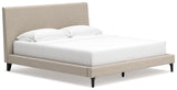 Cielden Queen Upholstered Bed with Roll Slats (Bed Size: King)