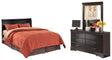 Huey Vineyard 3-Piece Queen Sleigh Headboard with Mirrored Dresser (Queen Sleigh Headboard, Dresser, Bedroom Mirror)