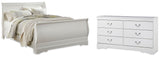 Anarasia 4-Piece Queen Sleigh Bed with Dresser (Queen Sleigh Footboard, Queen Sleigh Headboard, Queen Sleigh Rails, Dresser)