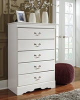 Anarasia Twin Sleigh Bed, Dresser, Mirror and Chest