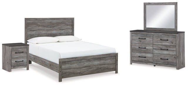 Bronyan Queen Panel Bed, Dresser, Mirror and Nightstand (Bed Size: Queen)