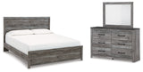Bronyan King Panel Bed, Dresser and Mirror (Bed Size: King)