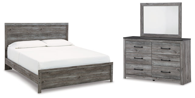 Bronyan King Panel Bed, Dresser and Mirror (Bed Size: King)