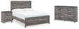 Bronyan 4-Piece King Panel Bed with Dresser and Nightstand (King Panel Headboard/Footboard, King Panel Rails, Dresser, Nightstand)