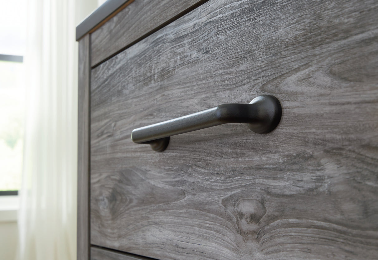 Bronyan King Panel Bed, Dresser and Mirror (Bed Size: King)