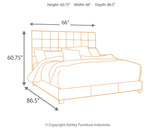 Dolante 2-Piece King Upholstered Bed with Mattress (King Upholstered Bed, Chime 12 Inch Hybrid King Mattress in a Box)