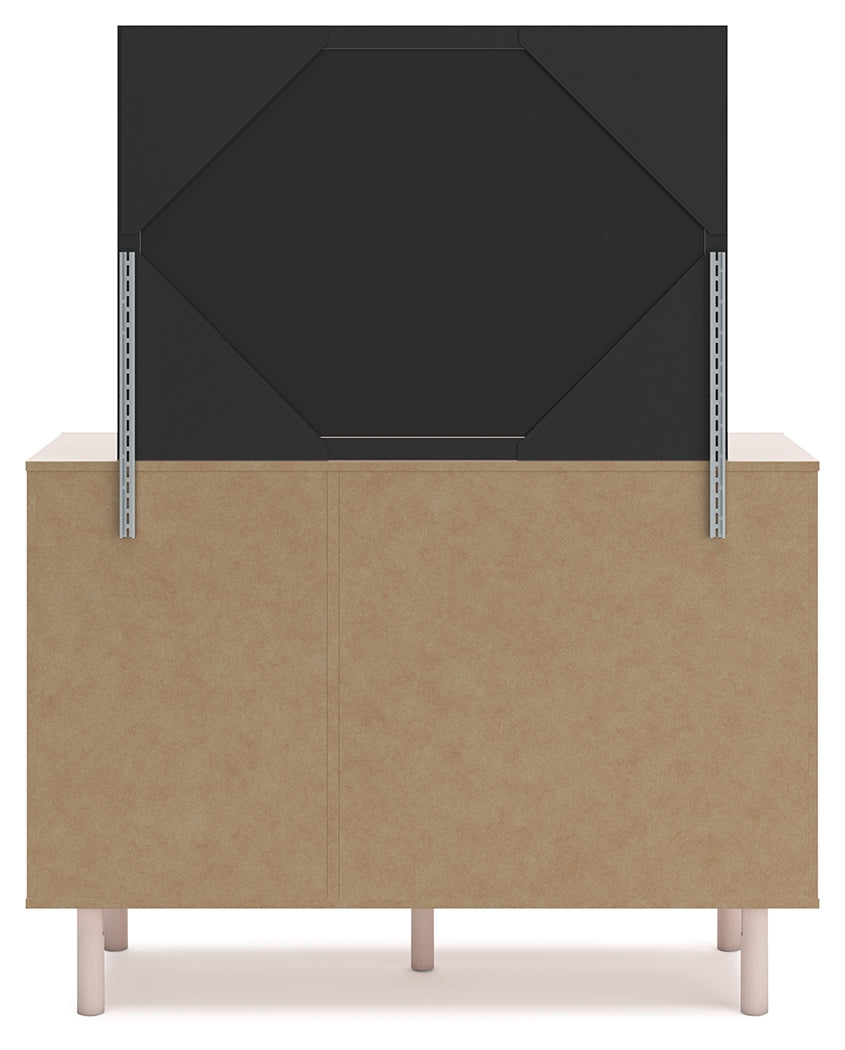 Wistenpine 7-Piece Full Upholstered Panel Bed with Mirrored Dresser and Nightstand (Platform Full Roll Slats, Full Panel Footboard, Full Upholstered Panel Headboard, Twin/Full Platform Rails, Dresser, Bedroom Mirror, Nightstand)