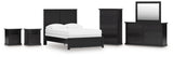 Maribel 7-Piece Full Panel Bed with Mirrored Dresser, Chest and 2 Nightstands (Full Panel Rails, Full Panel Headboard/Footboard, Dresser, Bedroom Mirror, Chest of Drawers, Nightstand, Nightstand)