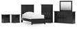 Maribel 7-Piece Twin Panel Bed with Mirrored Dresser, Chest and 2 Nightstands (Twin Panel Headboard/Footboard, Twin Panel Rails, Dresser, Bedroom Mirror, Chest of Drawers, Nightstand, Nightstand)