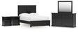Maribel 6-Piece Full Panel Bed with Mirrored Dresser and 2 Nightstands (Full Panel Rails, Full Panel Headboard/Footboard, Dresser, Bedroom Mirror, Nightstand, Nightstand)