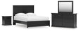 Maribel 5-Piece Queen Panel Bed with Mirrored Dresser and Nightstand (Queen Panel Rails, Queen Panel Headboard/Footboard, Dresser, Bedroom Mirror, Nightstand)