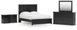 Maribel 6-Piece Queen Panel Bed with Mirrored Dresser and 2 Nightstands (Queen Panel Rails, Queen Panel Headboard/Footboard, Dresser, Bedroom Mirror, Nightstand, Nightstand)