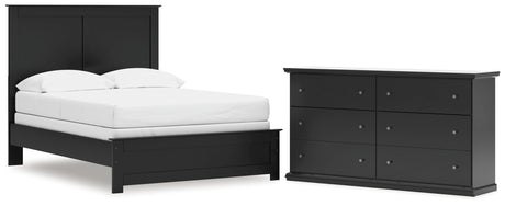 Maribel 3-Piece Full Panel Bed with Dresser (Full Panel Rails, Full Panel Headboard/Footboard, Dresser)