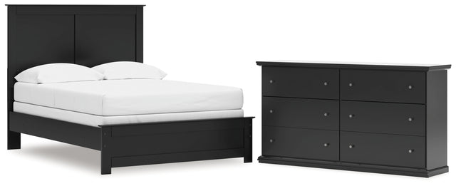 Maribel 3-Piece Full Panel Bed with Dresser (Full Panel Rails, Full Panel Headboard/Footboard, Dresser)