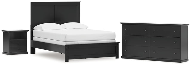 Maribel 4-Piece Full Panel Bed with Dresser and Nightstand (Full Panel Rails, Full Panel Headboard/Footboard, Dresser, Nightstand)