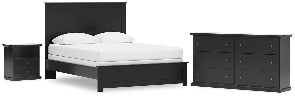 Maribel 3-Piece Queen Panel Bed with Dresser (Queen Panel Rails, Queen Panel Headboard/Footboard, Dresser)