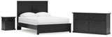 Maribel 4-Piece Queen Panel Bed with Dresser and Nightstand (Queen Panel Rails, Queen Panel Headboard/Footboard, Dresser, Nightstand)