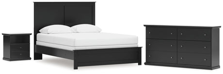 Maribel 4-Piece Queen Panel Bed with Dresser and Nightstand (Queen Panel Rails, Queen Panel Headboard/Footboard, Dresser, Nightstand)