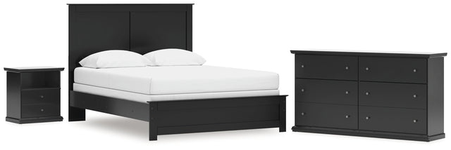 Maribel 4-Piece Queen Panel Bed with Dresser and Nightstand (Queen Panel Rails, Queen Panel Headboard/Footboard, Dresser, Nightstand)
