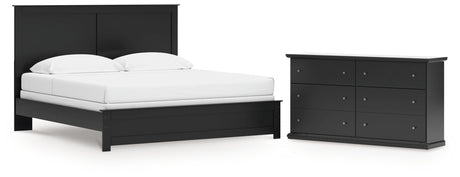 Maribel 3-Piece King Panel Bed with Dresser (King Panel Rails, King Panel Headboard/Footboard, Dresser)