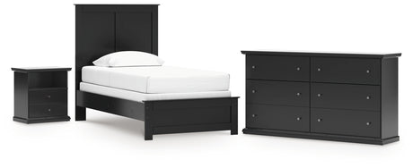 Maribel 4-Piece Twin Panel Bed with Dresser and Nightstand (Twin Panel Headboard/Footboard, Twin Panel Rails, Dresser, Nightstand)
