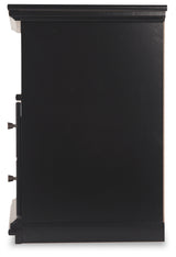 Maribel 6-Piece King Panel Bed with Mirrored Dresser, Chest and Nightstand (King Panel Rails, King Panel Headboard/Footboard, Dresser, Bedroom Mirror, Chest of Drawers, Nightstand)