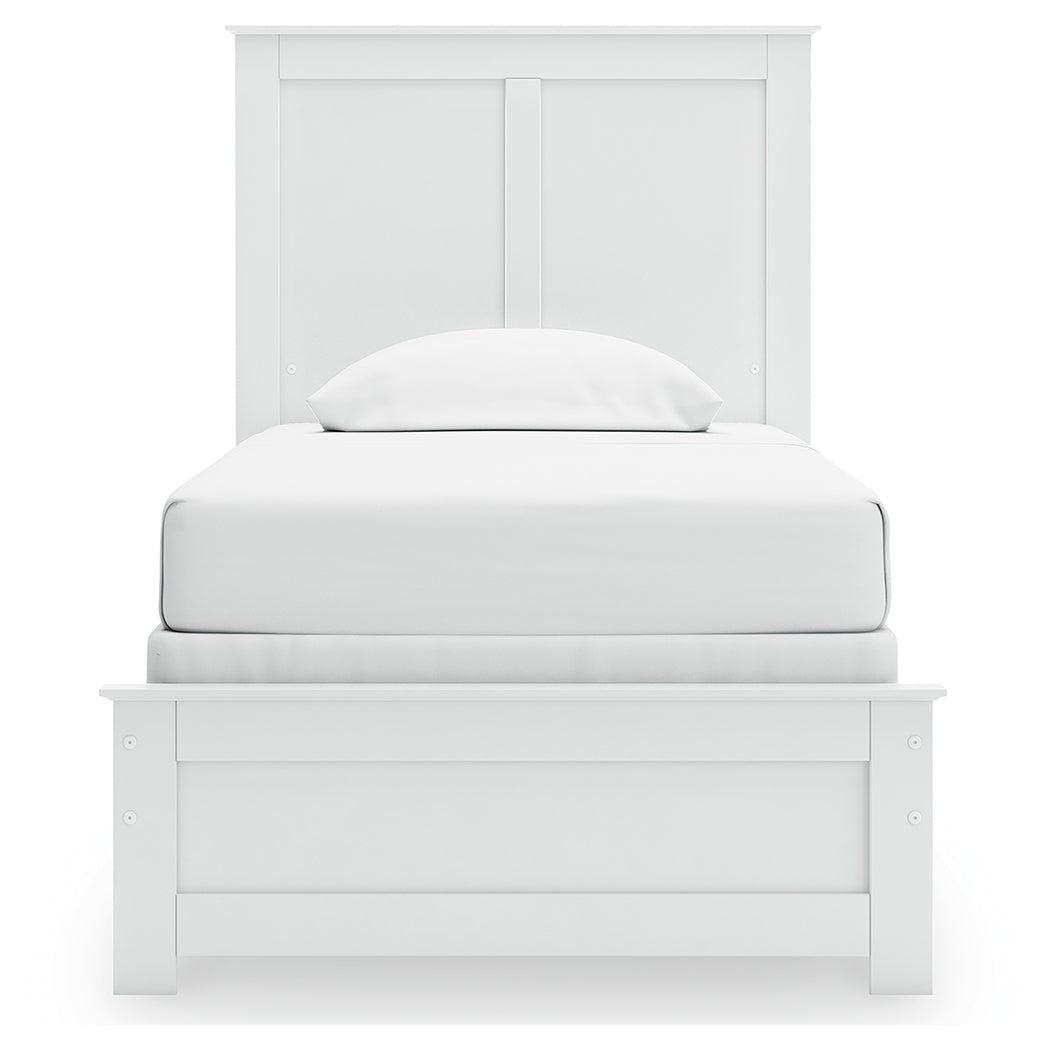 Bostwick Shoals 7-Piece Twin Panel Bed with Mirrored Dresser, Chest and 2 Nightstands (Twin Panel Headboard/Footboard, Twin Panel Rails, Dresser, Bedroom Mirror, Chest of Drawers, Nightstand, Nightstand)