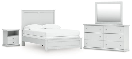 Bostwick Shoals 5-Piece Full Panel Bed with Mirrored Dresser and Nightstand (Full Panel Rails, Full Panel Headboard/Footboard, Dresser, Bedroom Mirror, Nightstand)