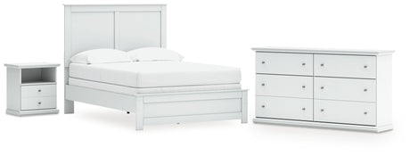 Bostwick Shoals 4-Piece Full Panel Bed with Dresser and Nightstand (Full Panel Rails, Full Panel Headboard/Footboard, Dresser, Nightstand)