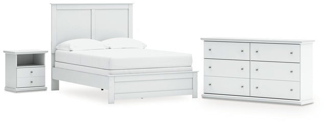 Bostwick Shoals 4-Piece Full Panel Bed with Dresser and Nightstand (Full Panel Rails, Full Panel Headboard/Footboard, Dresser, Nightstand)