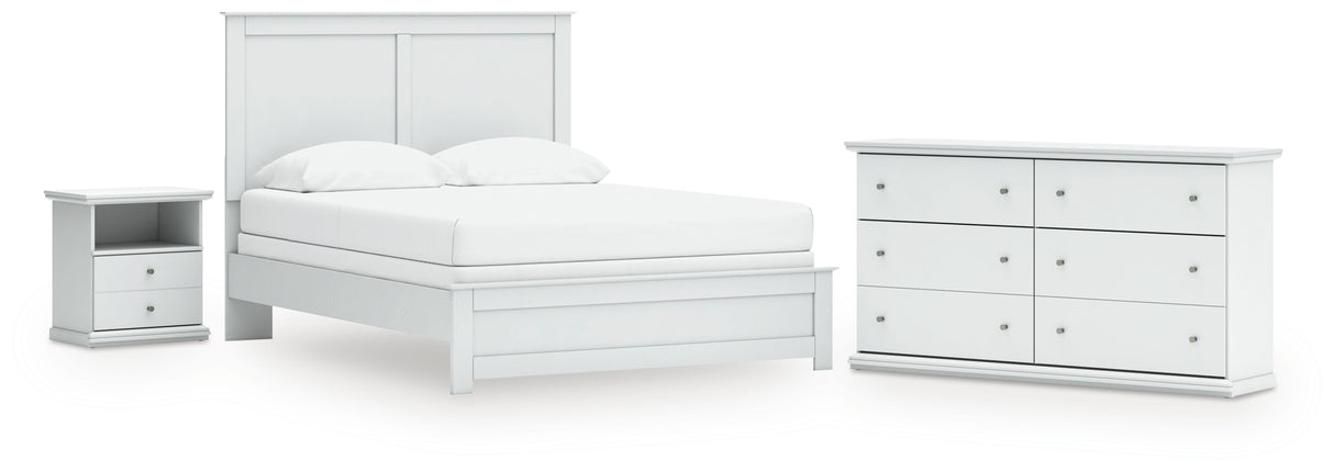 Bostwick Shoals 4-Piece Queen Panel Bed with Dresser and Nightstand (Queen Panel Rails, Queen Panel Headboard/Footboard, Dresser, Nightstand)
