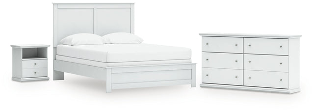 Bostwick Shoals 4-Piece Queen Panel Bed with Dresser and Nightstand (Queen Panel Rails, Queen Panel Headboard/Footboard, Dresser, Nightstand)