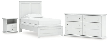 Bostwick Shoals 4-Piece Twin Panel Bed with Dresser and Nightstand (Twin Panel Headboard/Footboard, Twin Panel Rails, Dresser, Nightstand)