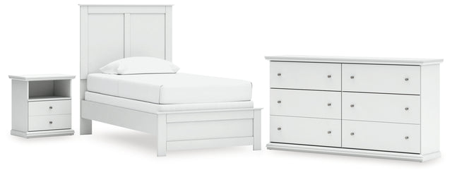 Bostwick Shoals 4-Piece Twin Panel Bed with Dresser and Nightstand (Twin Panel Headboard/Footboard, Twin Panel Rails, Dresser, Nightstand)