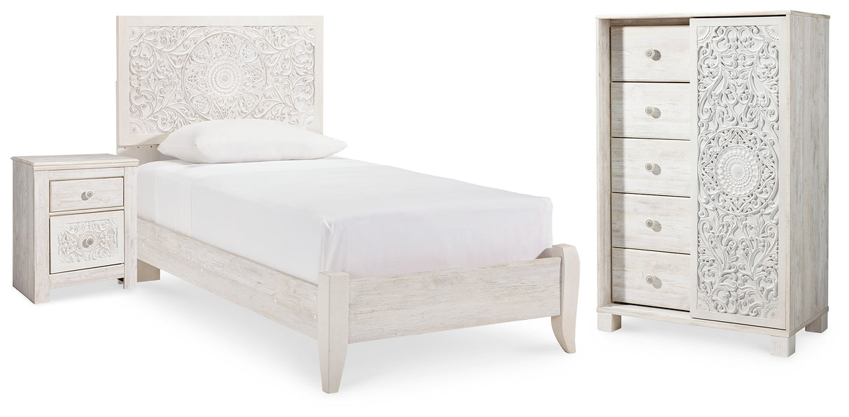 Paxberry Twin Panel Bed, Chest and Nightstand (Bed Size: Twin)